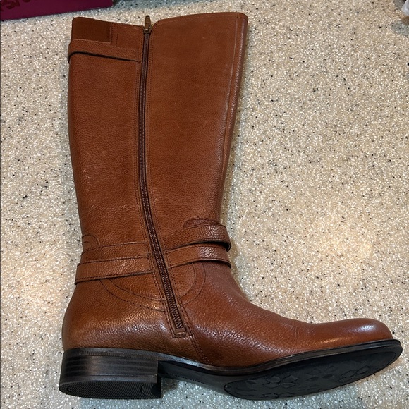 NIB WIDE CALF 8M Naturalizer Leather N5 Comfort Jodee Light Brown Riding Boots - Picture 8 of 15